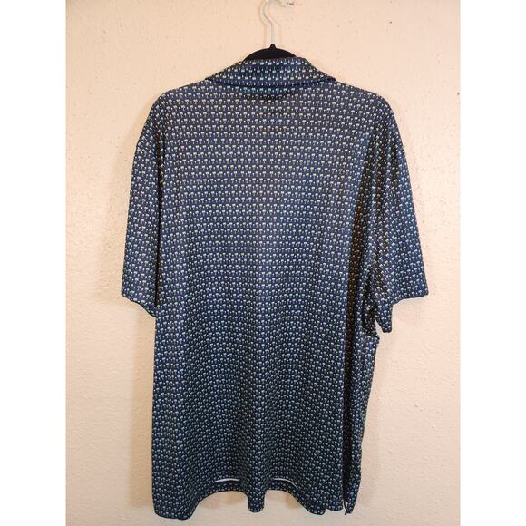 BCG Golf Men's Blue Tree Pattern Short Sleeve Collared Golf Polo Shirt Size 3XL - Picture 3 of 7